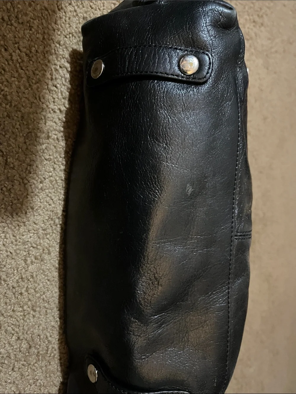 Coach Black Leather Shoulder Satchel with Silver Hardware - Picture 5 of 9